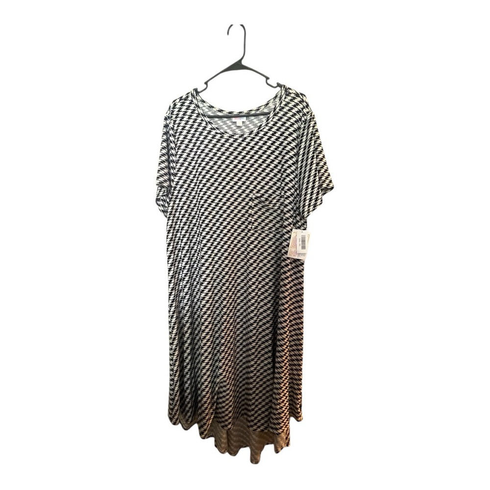 LuLaRoe Carly Black and White Checkered Dress